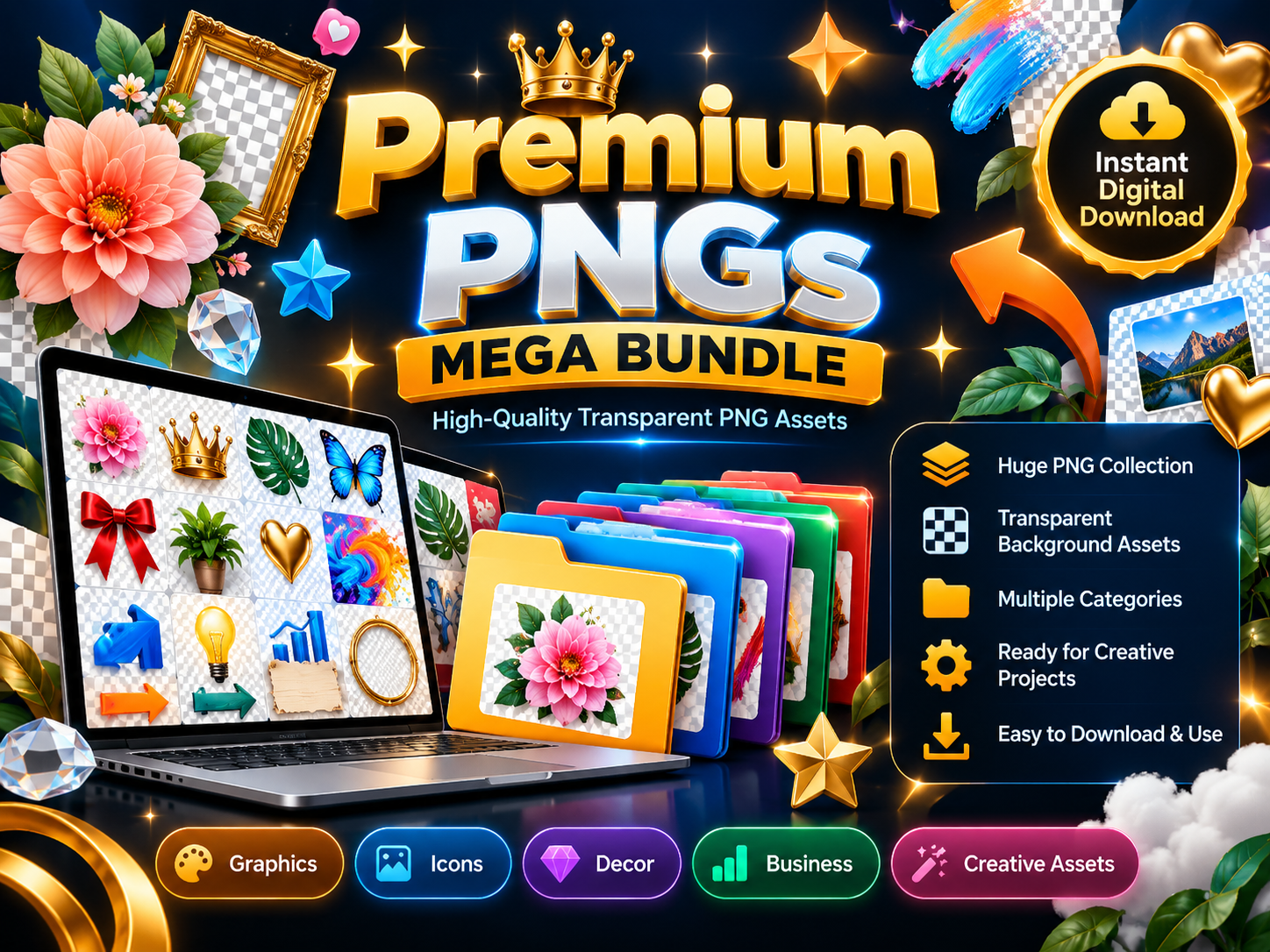 Premium PNG Mega Bundle High-Quality Transparent PNG Assets