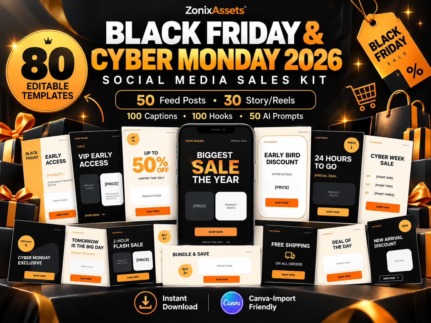 Black Friday & Cyber Monday 2026 Social Media Sales Kit